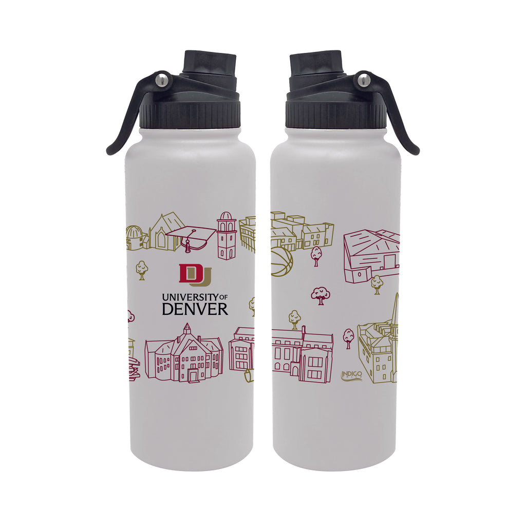 Denver Pioneers 34oz Campus Line Art Aqua Bottle