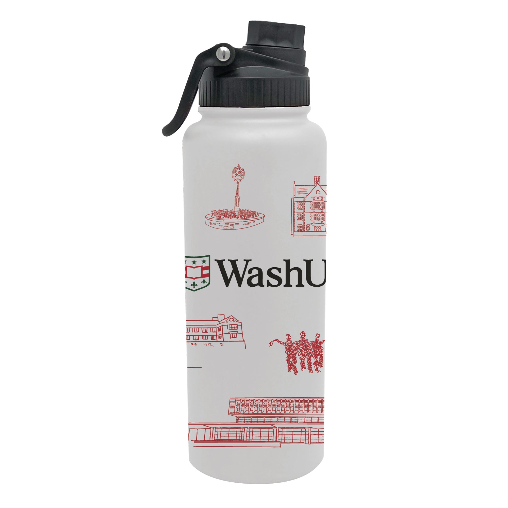 Washington University 34oz Campus Line Art Aqua Bottle