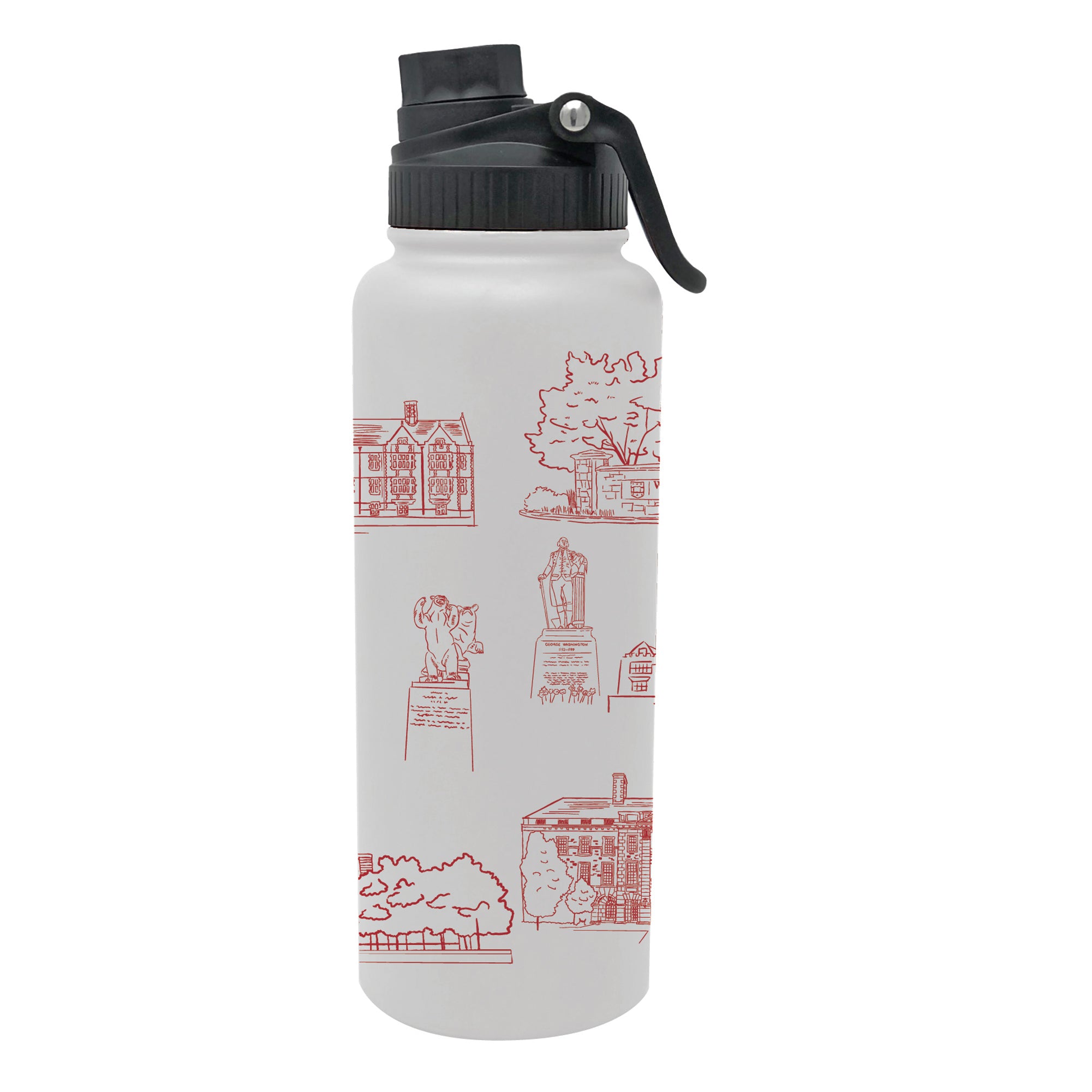 Washington University 34oz Campus Line Art Aqua Bottle