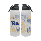 Pittsburgh Panthers 34oz Campus Line Art Aqua Bottle