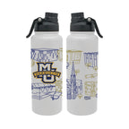 Marquette Golden Eagles 34oz Campus Line Art Aqua Bottle