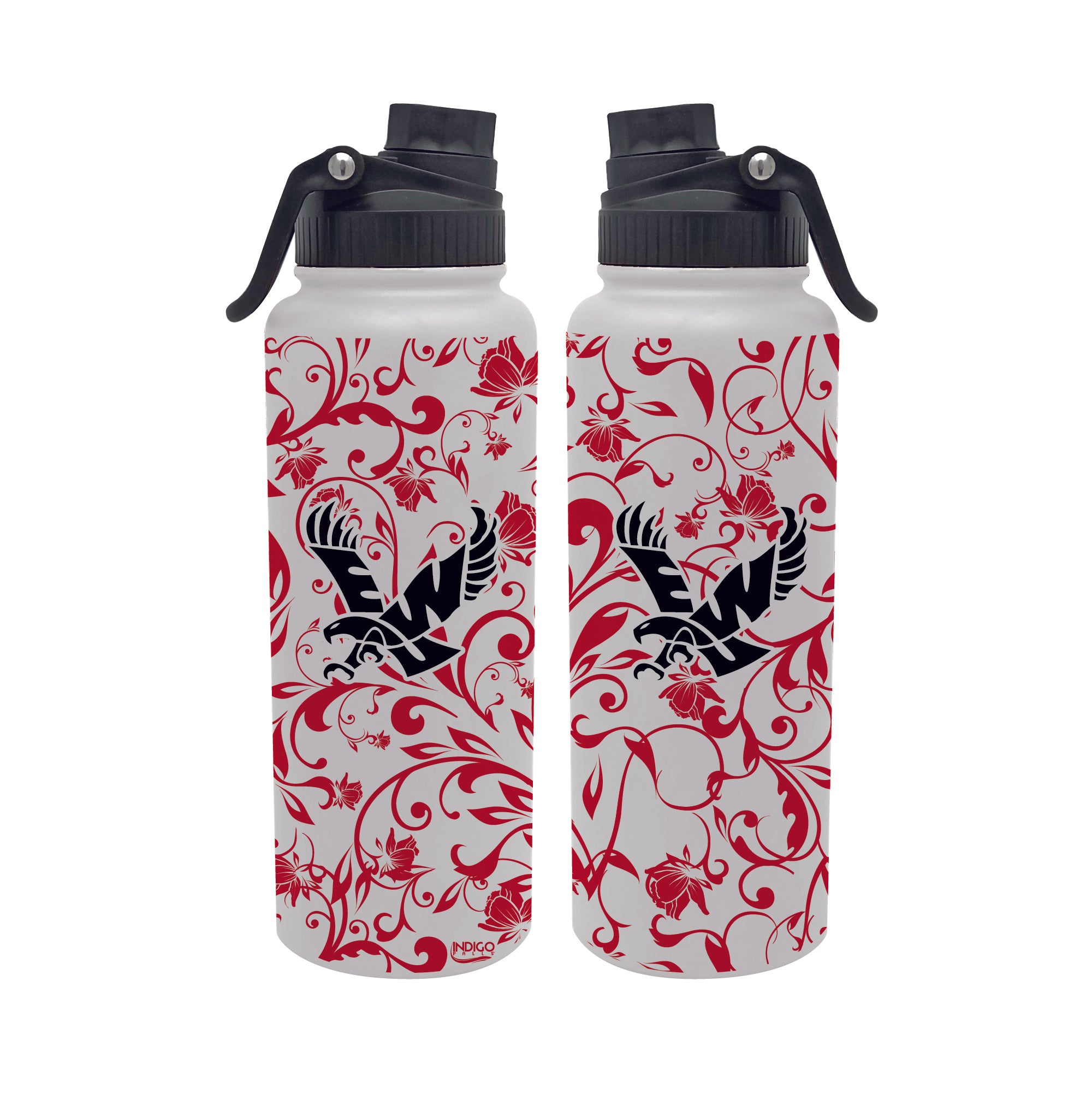 Eastern Washington Eagles 34oz Stainless Steel Floral Aqua Bottle