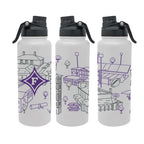 Furman Paladins 34oz Campus Line Art Aqua Bottle