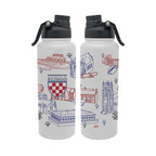 Richmond University 34oz Campus Line Art Aqua Bottle
