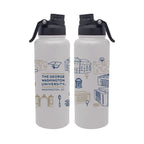 George Washington 34oz Campus Line Art Aqua Bottle