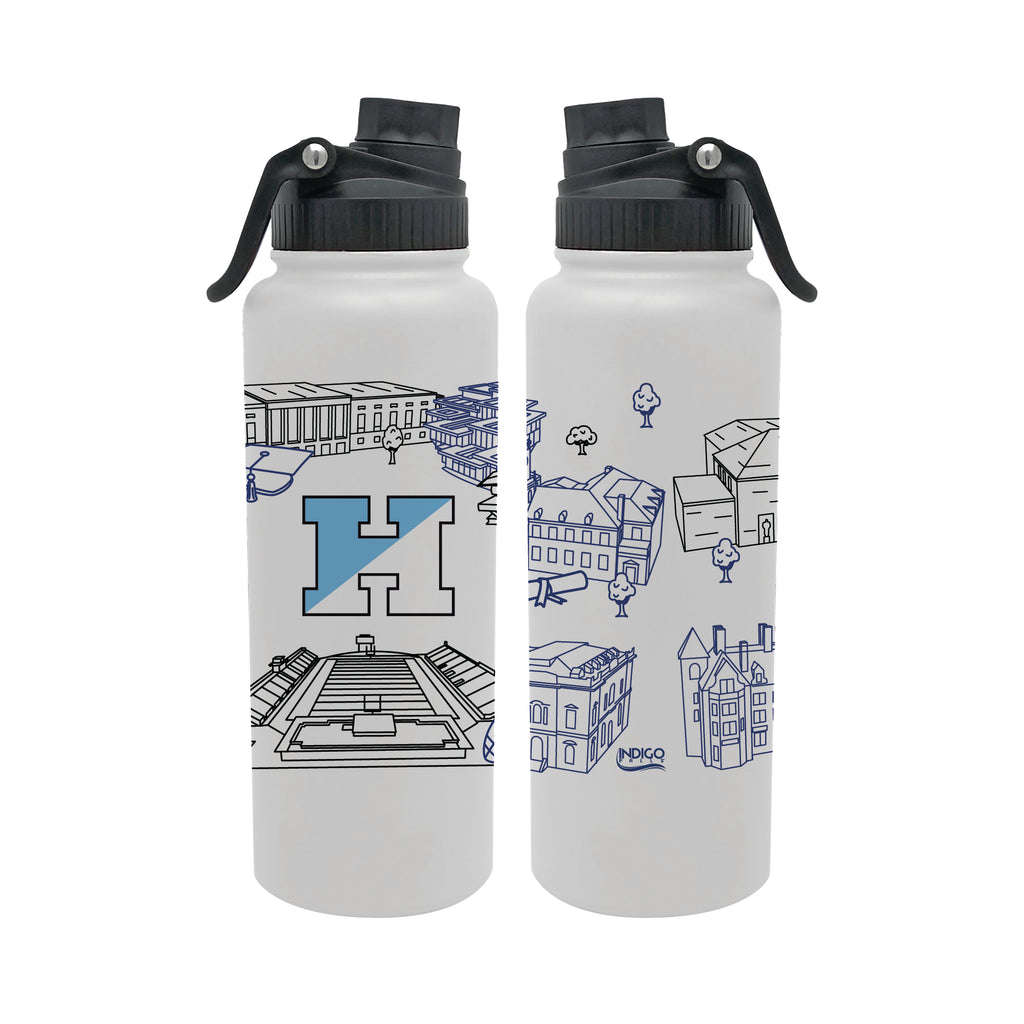Johns Hopkins 34oz Campus Line Art Aqua Bottle
