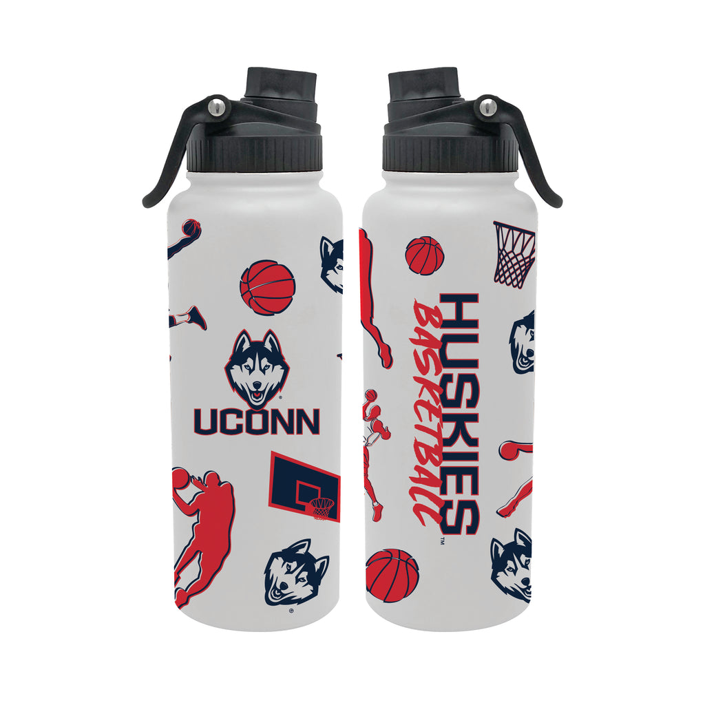 34oz UConn Huskies Basketball Sketch Aqua Bottle