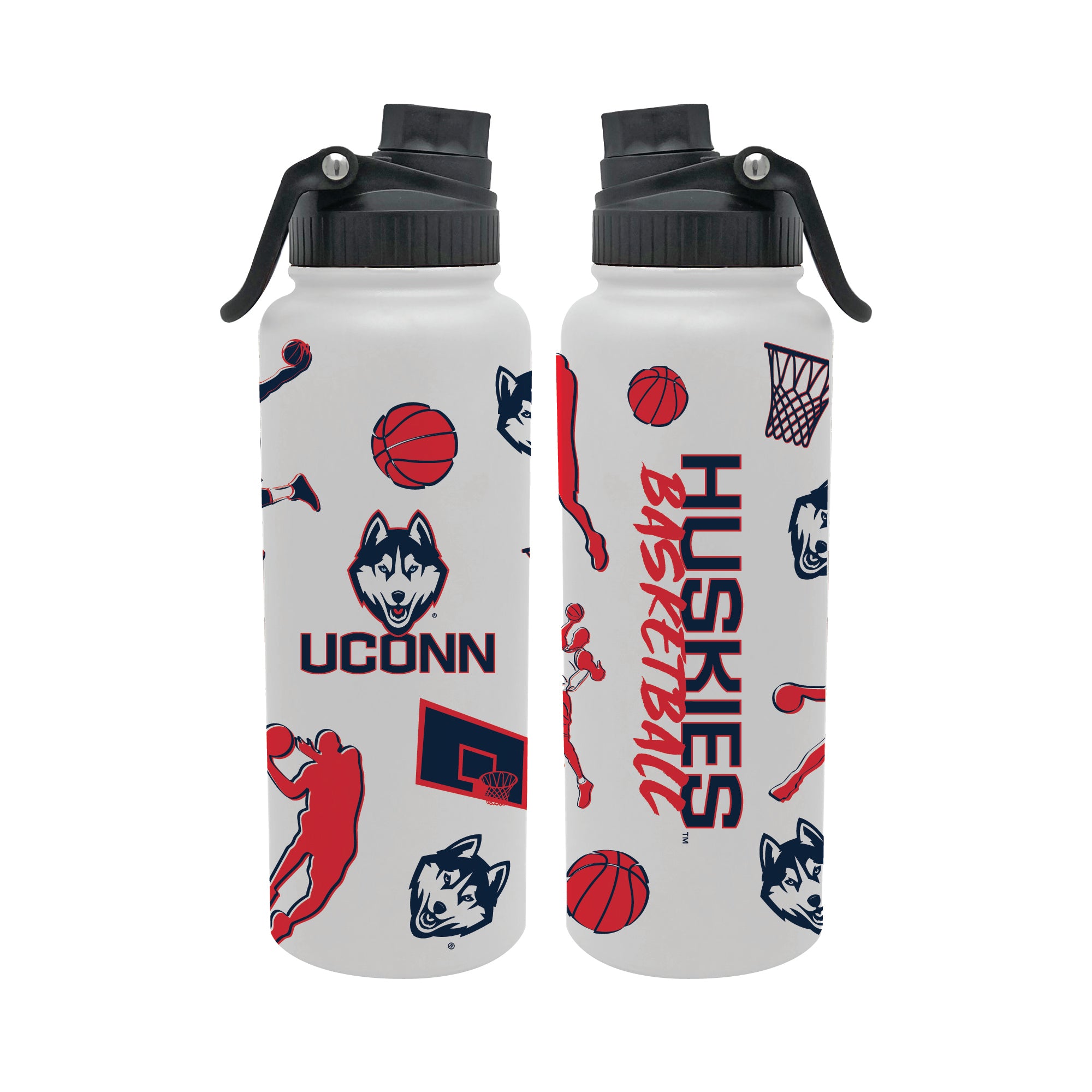 34oz UConn Huskies Basketball Sketch Aqua Bottle