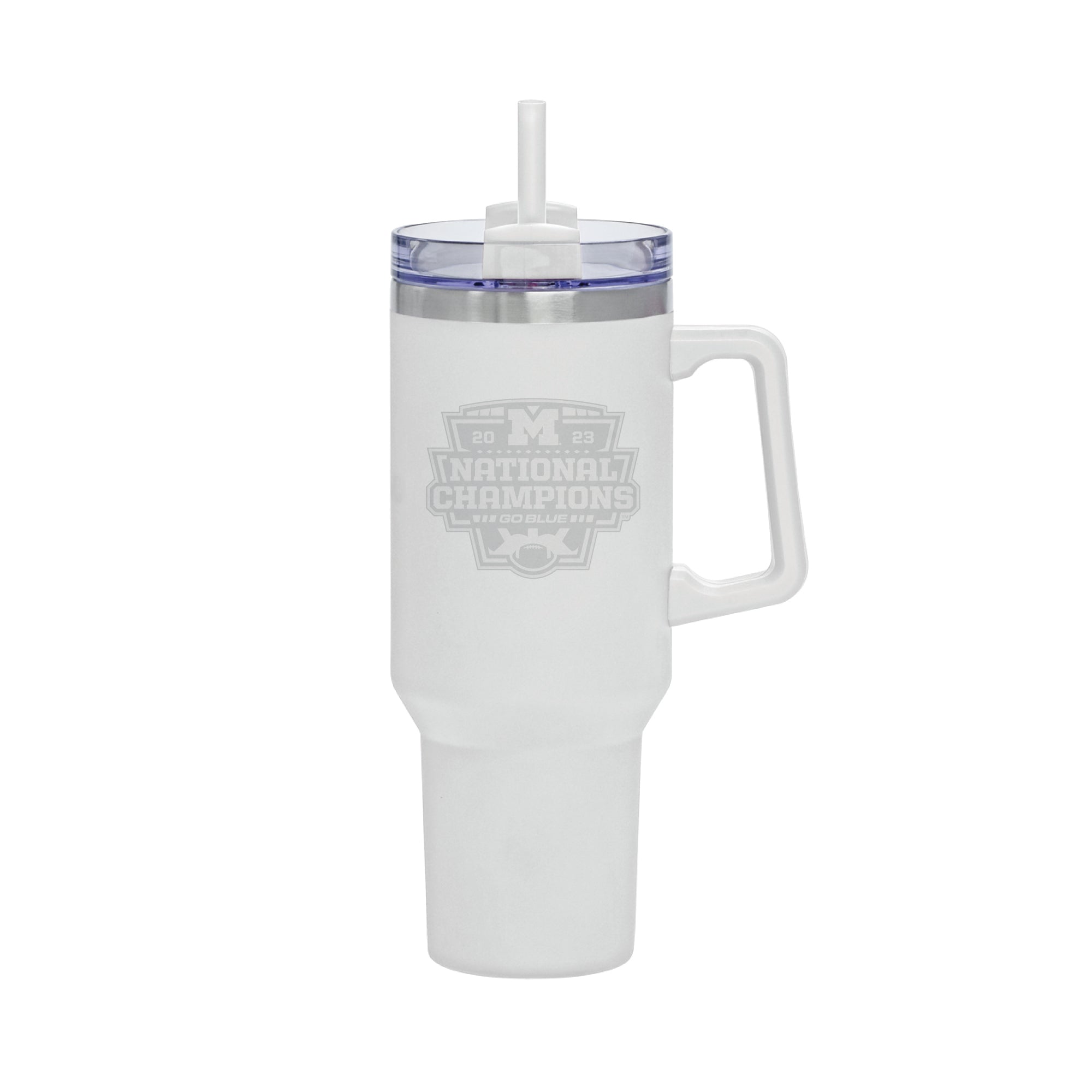 2023 FOOTBALL NATIONAL CHAMPIONS MICHIGAN 40oz ROCKY TUMBLER WITH HANDLE
