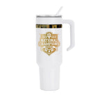2025 CFP Football National Champions Indiana Hoosiers 48oz Gold Anodized White Tumbler