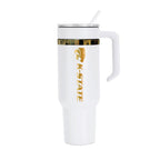 36oz K-State Wildcats Gold Anodized White Tumbler