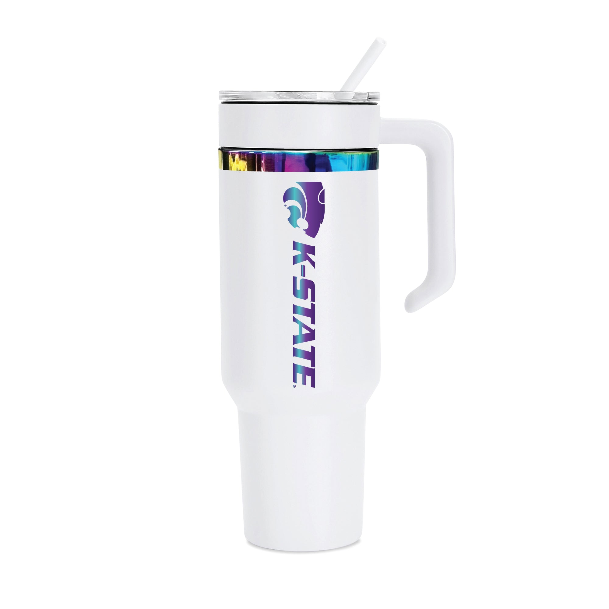 36oz K-State Wildcats Iridescent Anodized White Tumbler