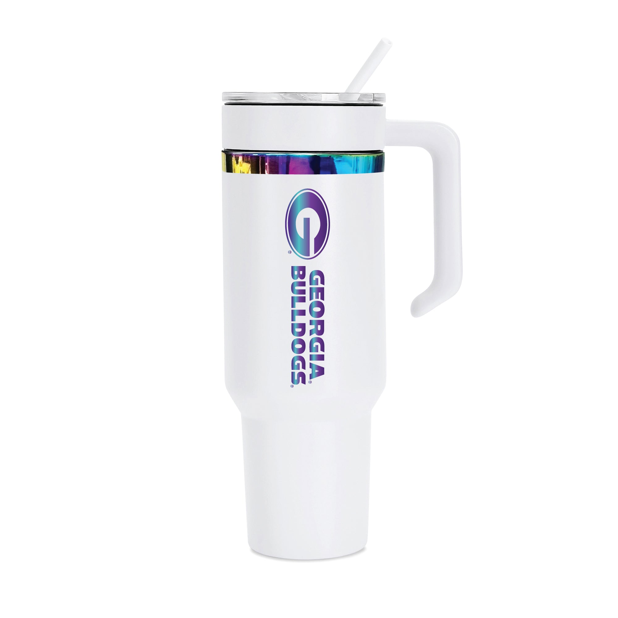 36oz Georgia Bulldogs Iridescent Anodized White Tumbler