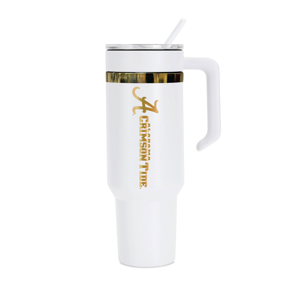 36oz Alabama Crimson Tide Gold Anodized White Tumbler
