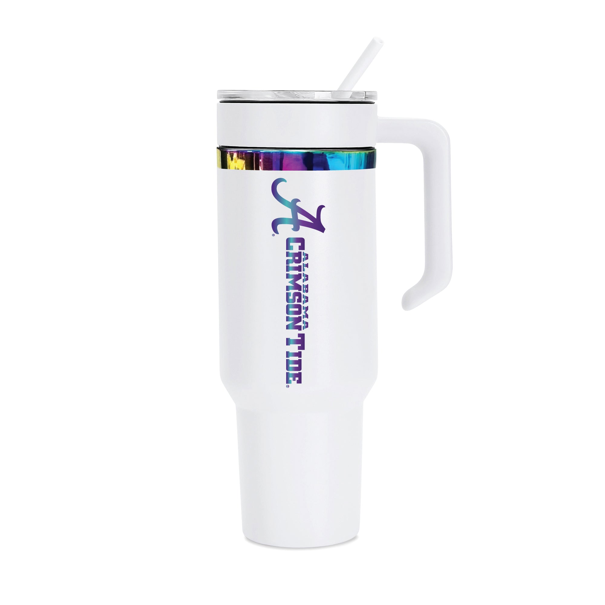 36oz Alabama Crimson Tide Iridescent Anodized White Tumbler