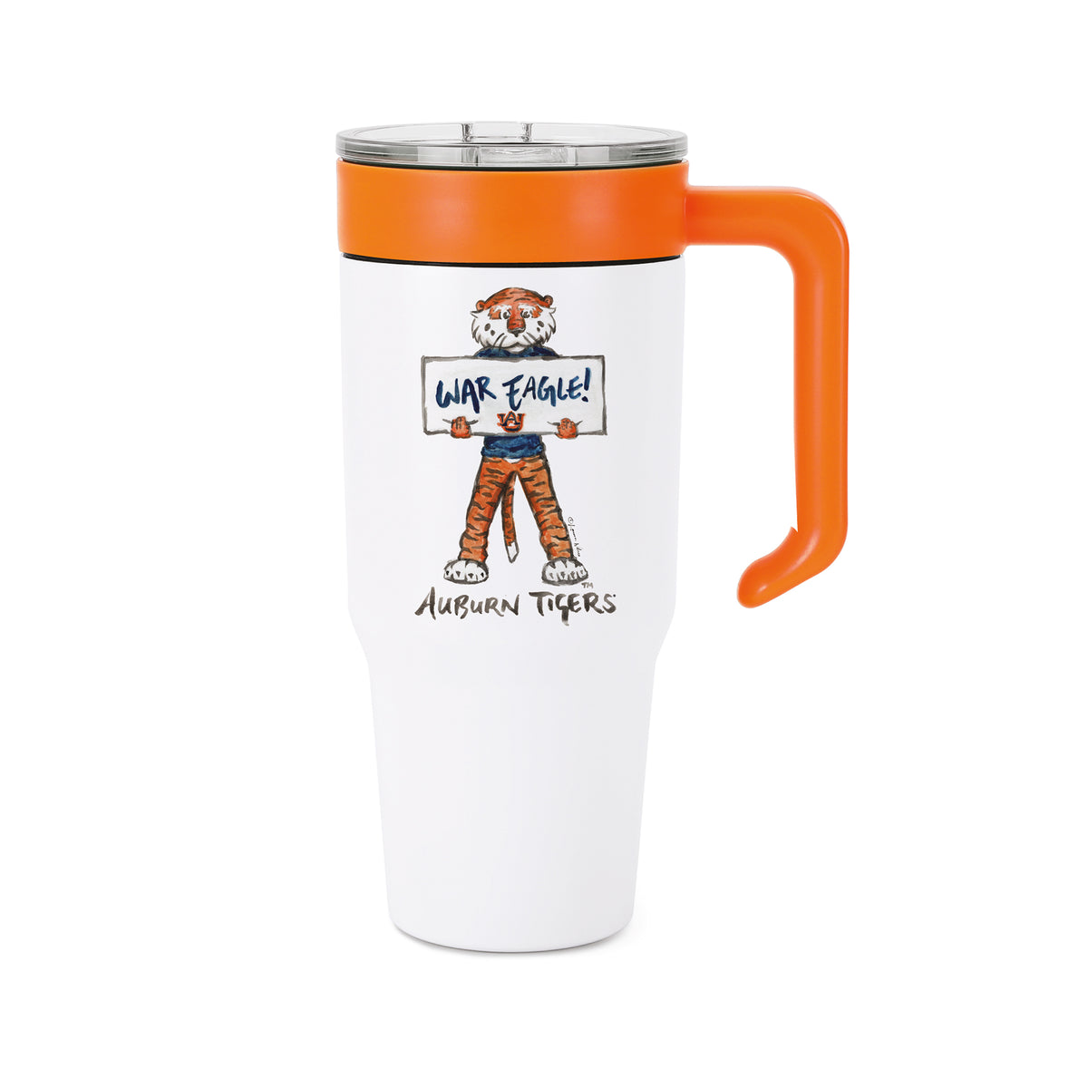 Auburn Tigers Mascot by Laura Wilcox 36oz Combo Tumbler with handle