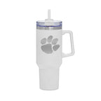 40oz Clemson Tigers Laser Etch Rocky Tumbler with Handle