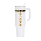 36oz Clemson Tigers Gold Anodized White Tumbler