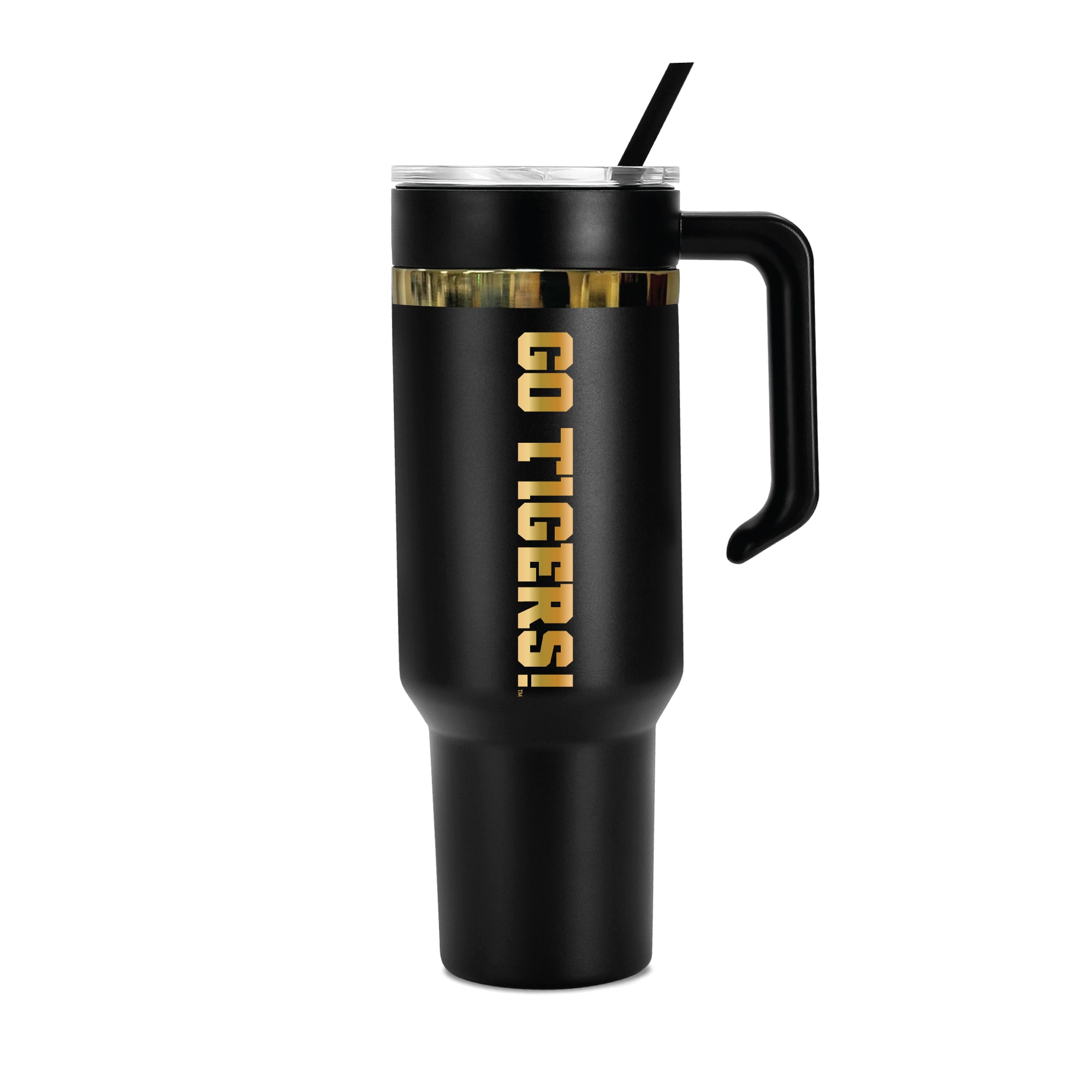 36oz Clemson Tigers Gold Black Anodized Tumbler