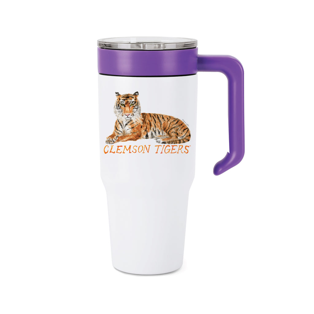 Clemson Tigers Mascot by Laura Wilcox 36oz Combo Tumbler with handle