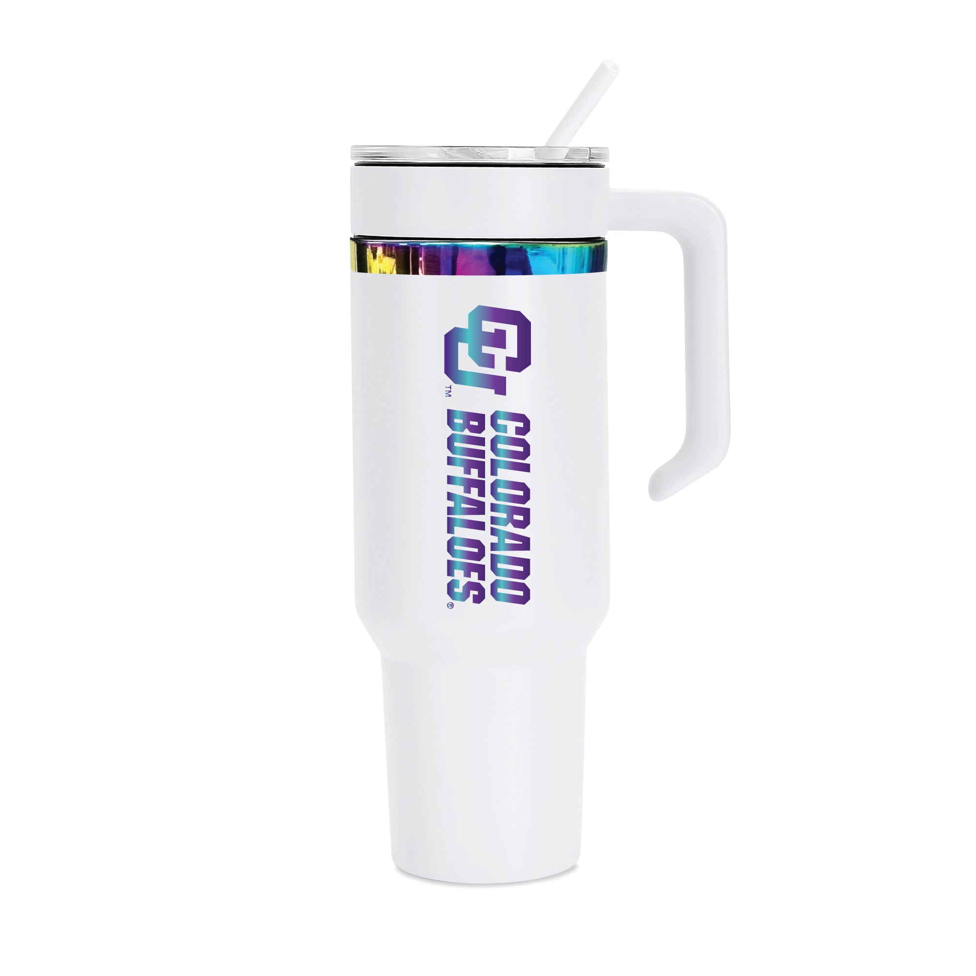 36oz Colorado Buffaloes Iridescent Anodized White Tumbler