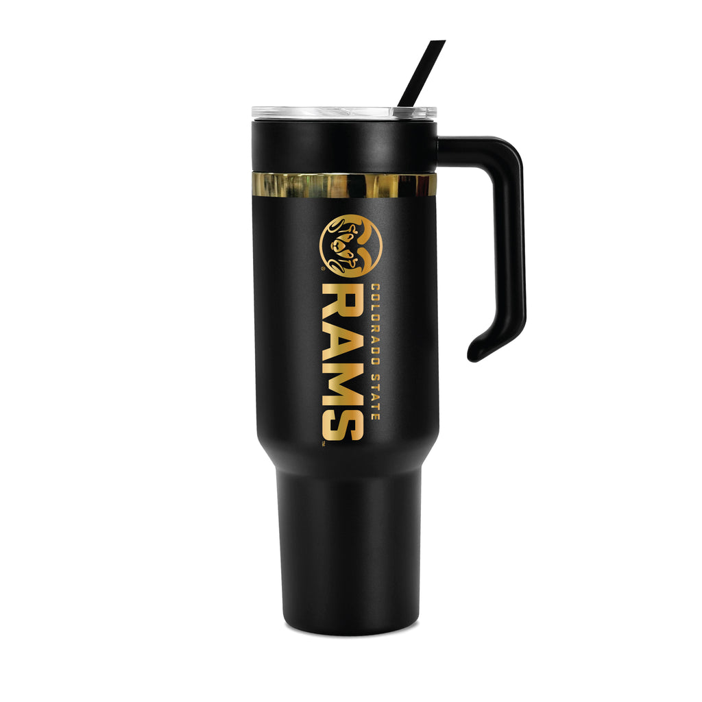 48oz Colorado State Rams Gold Black Anodized Tumbler