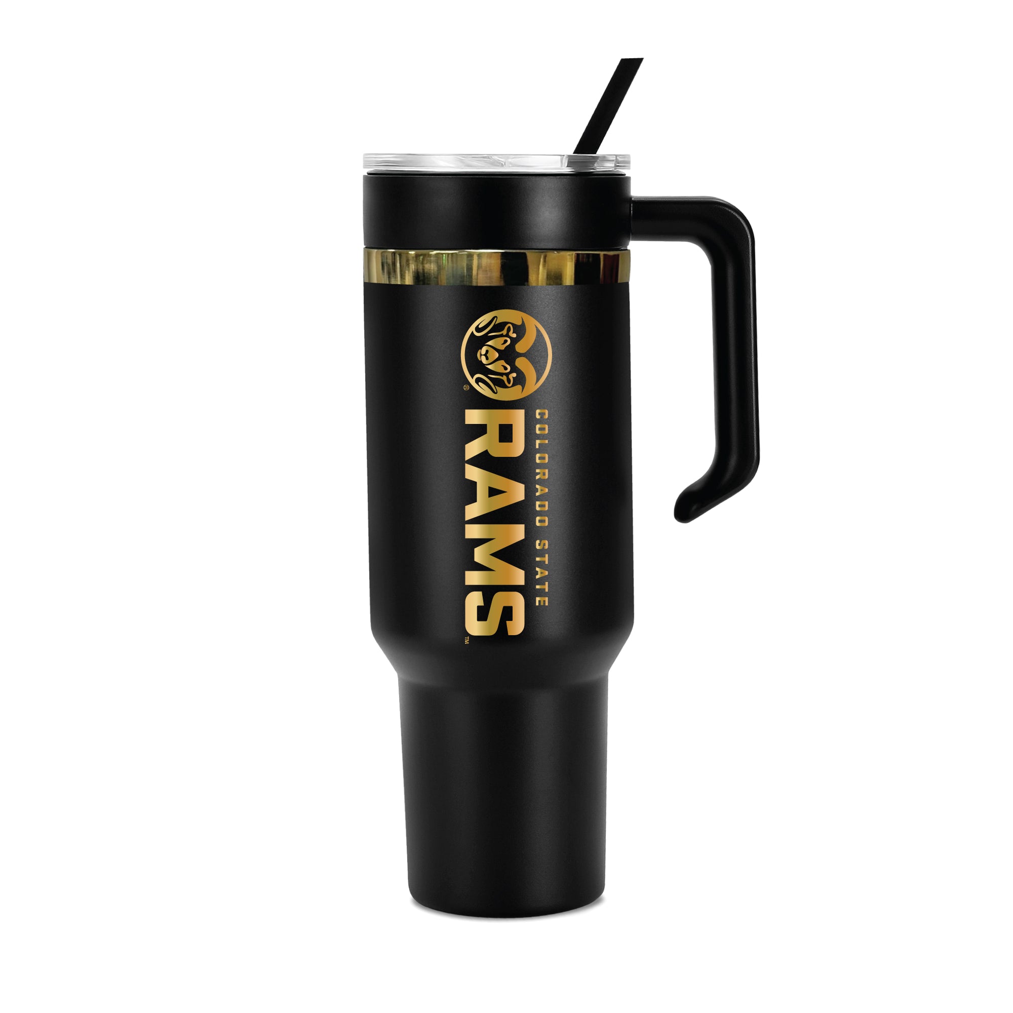 48oz Colorado State Rams Gold Black Anodized Tumbler