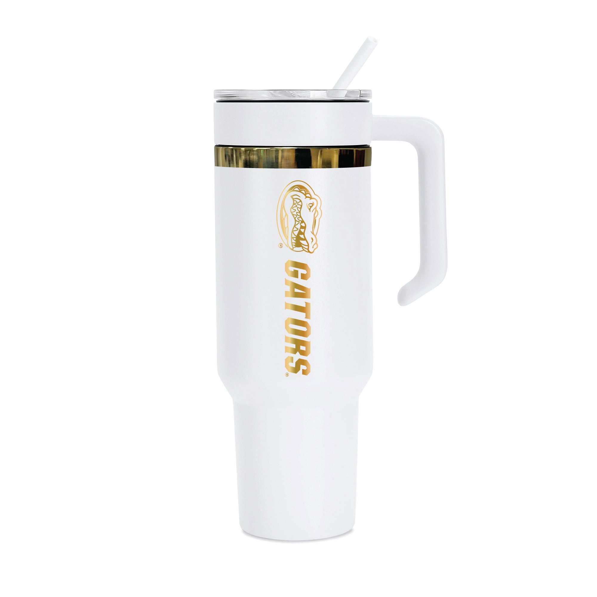 36oz Florida Gators Gold Anodized White Tumbler