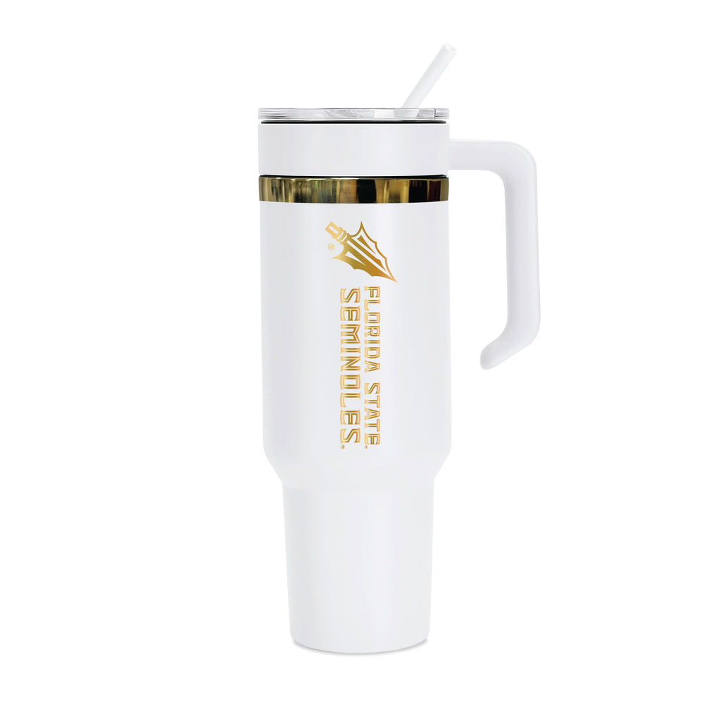 36oz Florida State Seminoles Gold Anodized White Tumbler