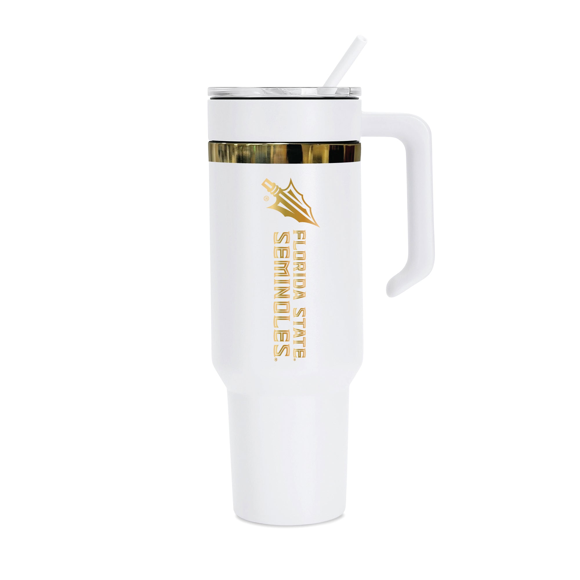 36oz Florida State Seminoles Gold Anodized White Tumbler