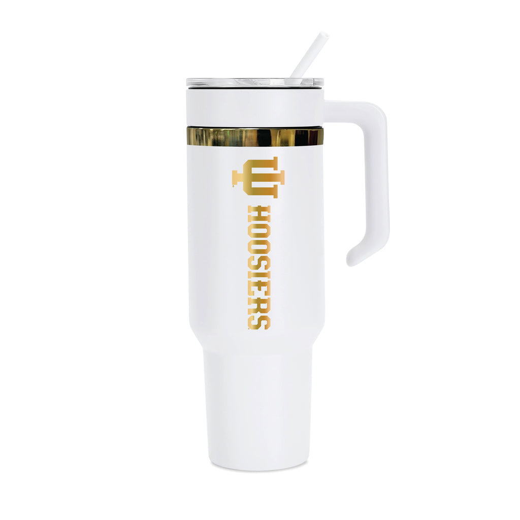 48oz Indiana Hoosiers Gold Anodized White Tumbler