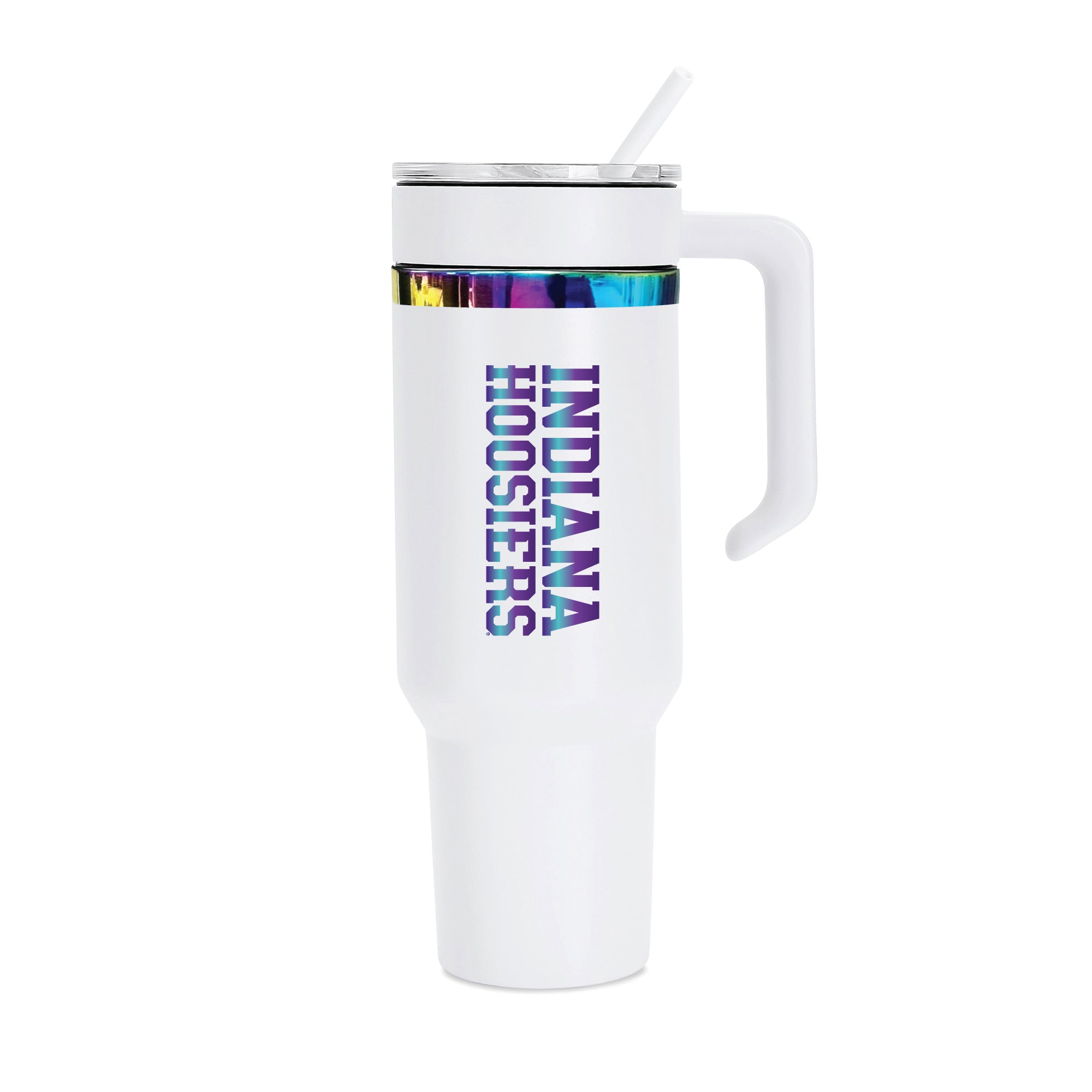 36oz Indiana Hoosiers Iridescent Anodized White Tumbler