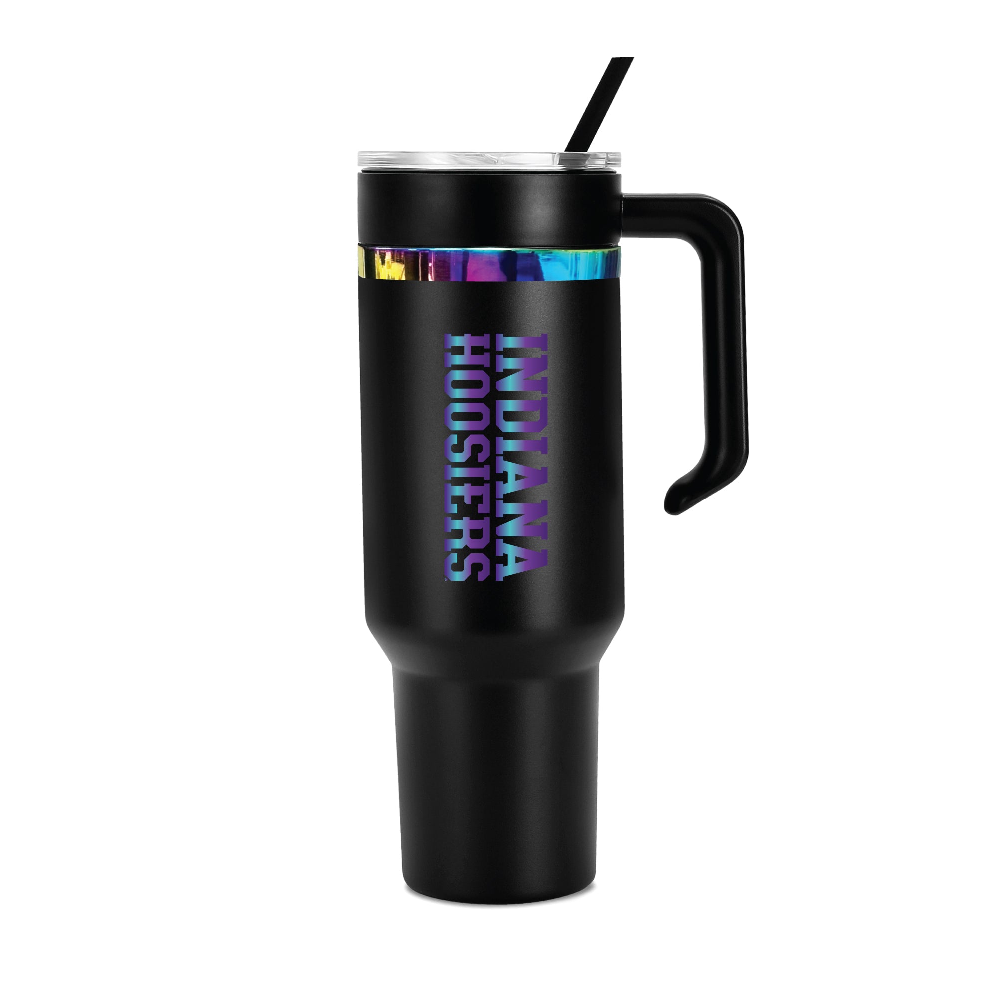 36oz Indiana Hoosiers Iridescent Anodized Black Tumbler