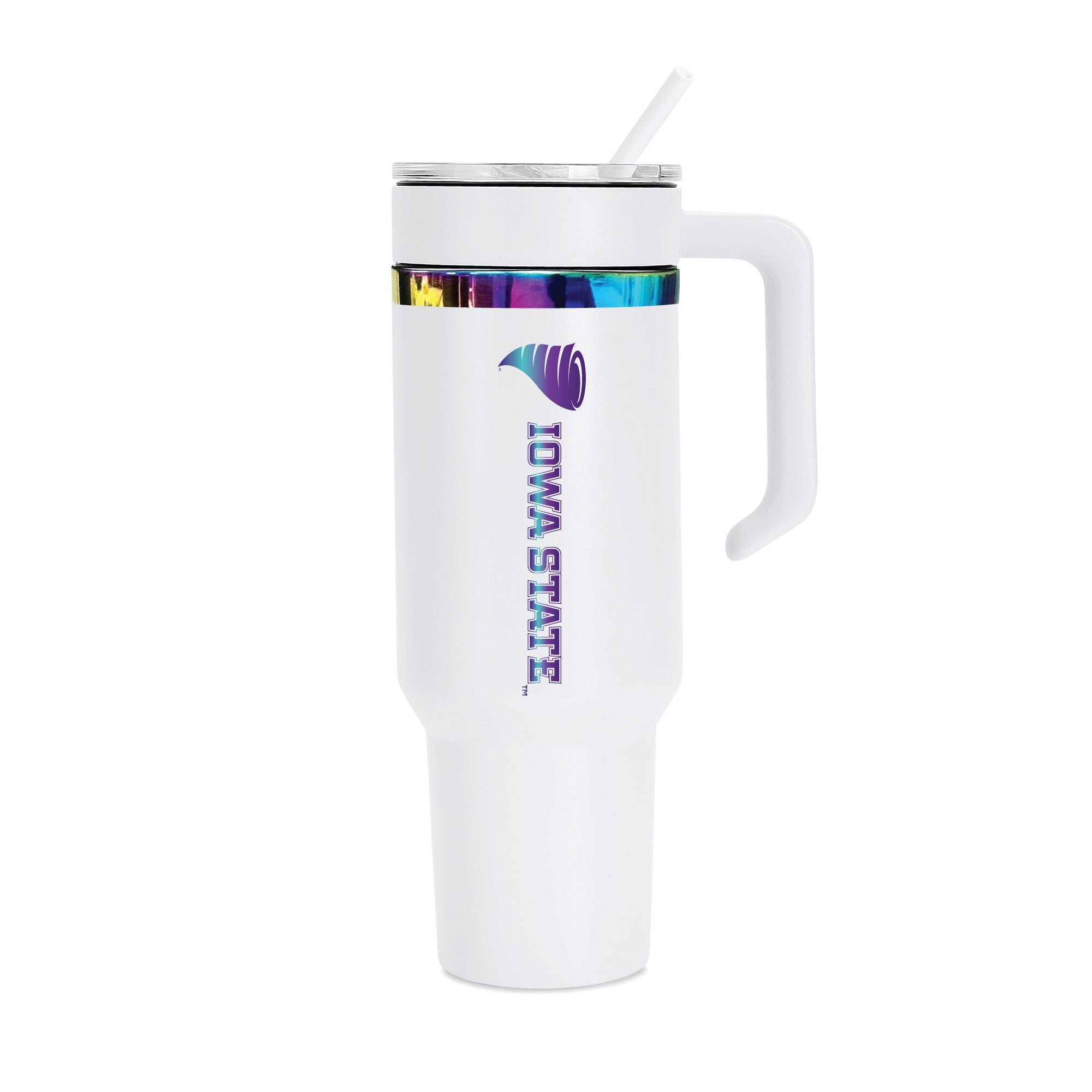 36oz Iowa State Cyclones Iridescent Anodized White Tumbler