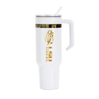 36oz LSU Tigers Gold Anodized White Tumbler