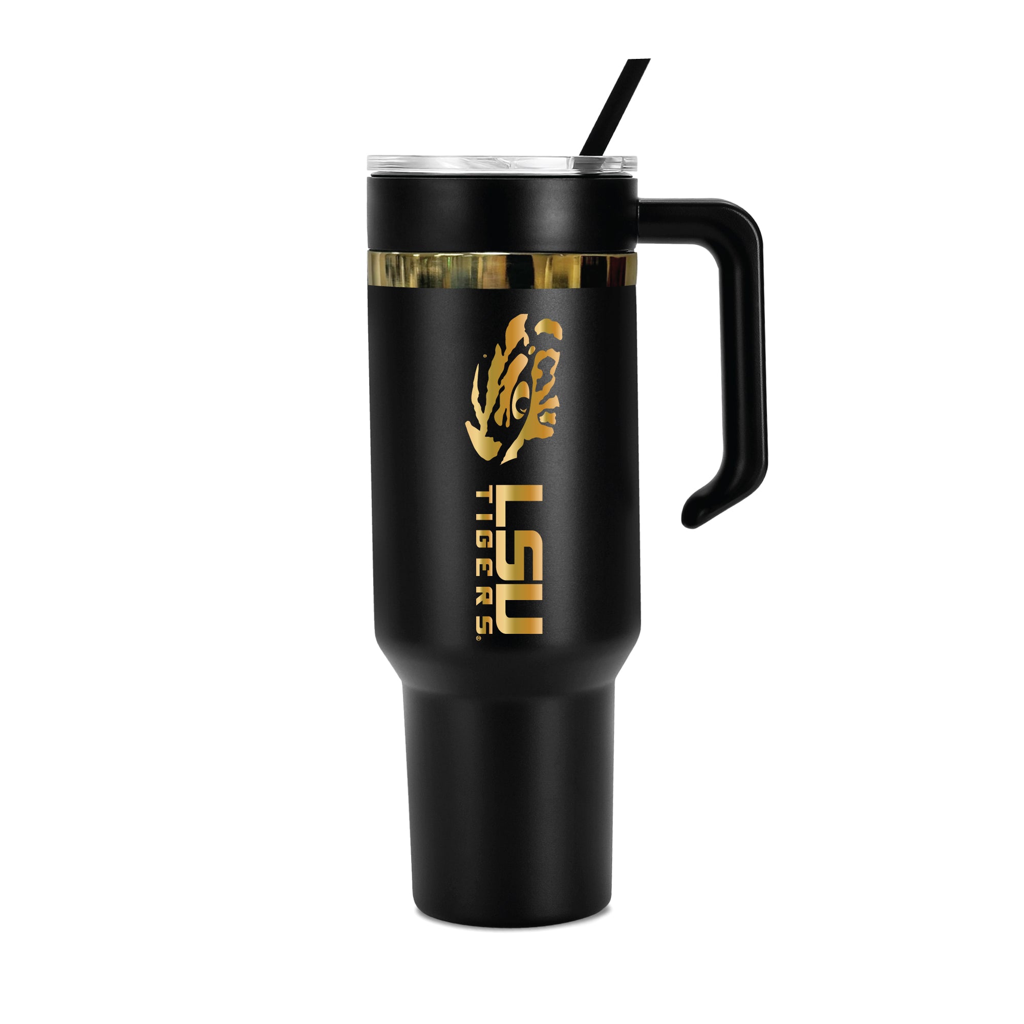 36oz LSU Tigers Gold Black Anodized Tumbler