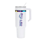 36oz LSU Tigers Iridescent Anodized White Tumbler