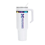 36oz Michigan Wolverines Iridescent Anodized White Tumbler