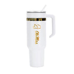 36oz Ole Miss Rebels Gold Anodized White Tumbler