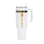 36oz North Carolina Tar Heels Gold Anodized White Tumbler