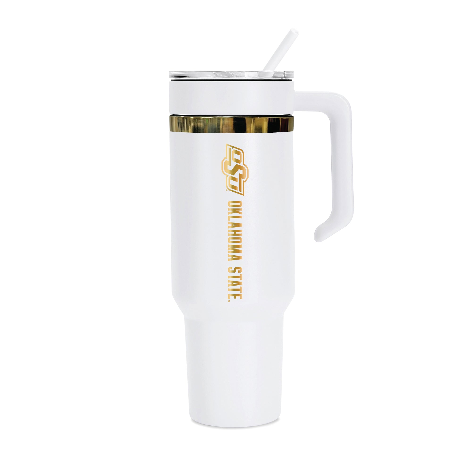 36oz Oklahoma State Cowboys Gold Anodized White Tumbler
