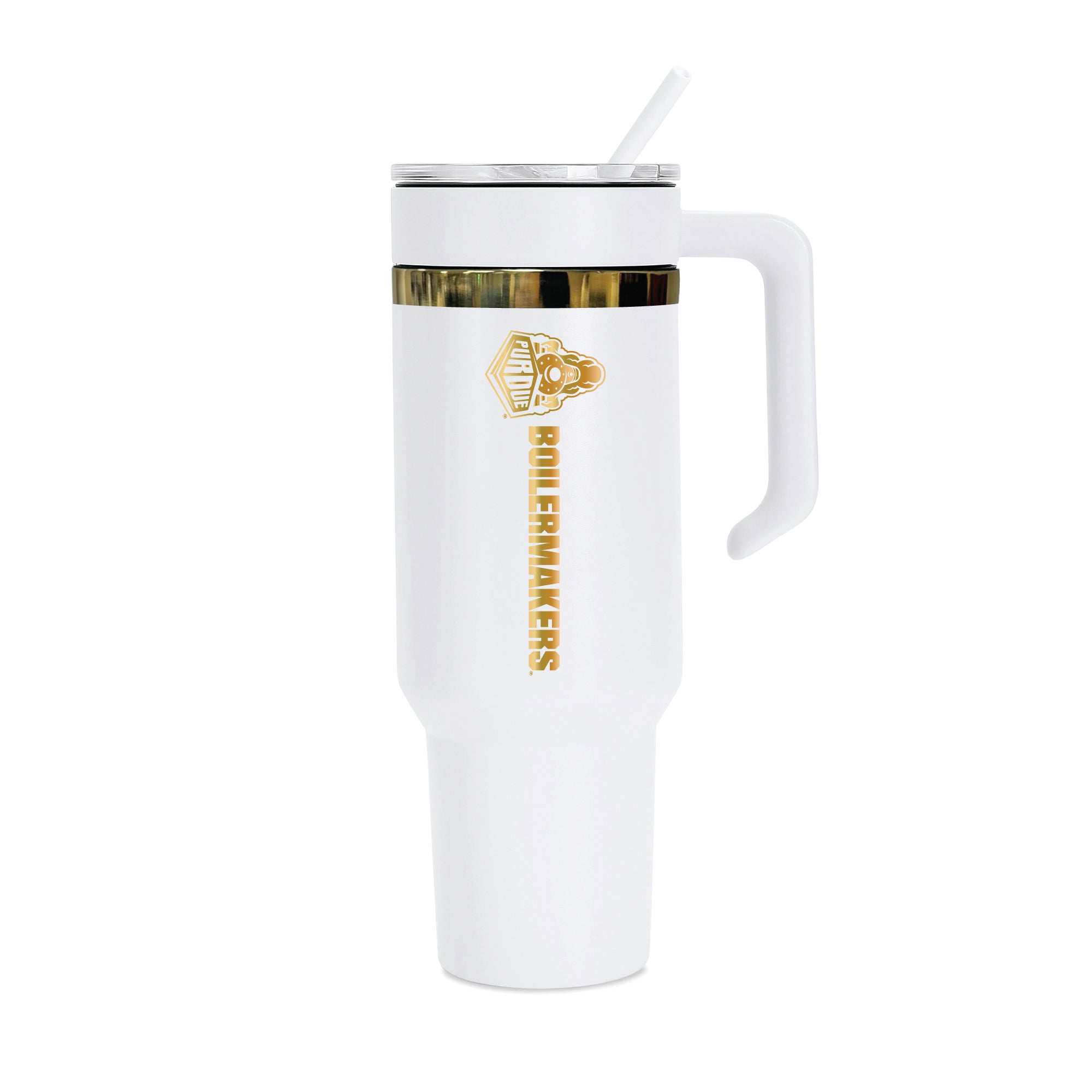 48oz Purdue Boilermakers Gold Anodized White Tumbler