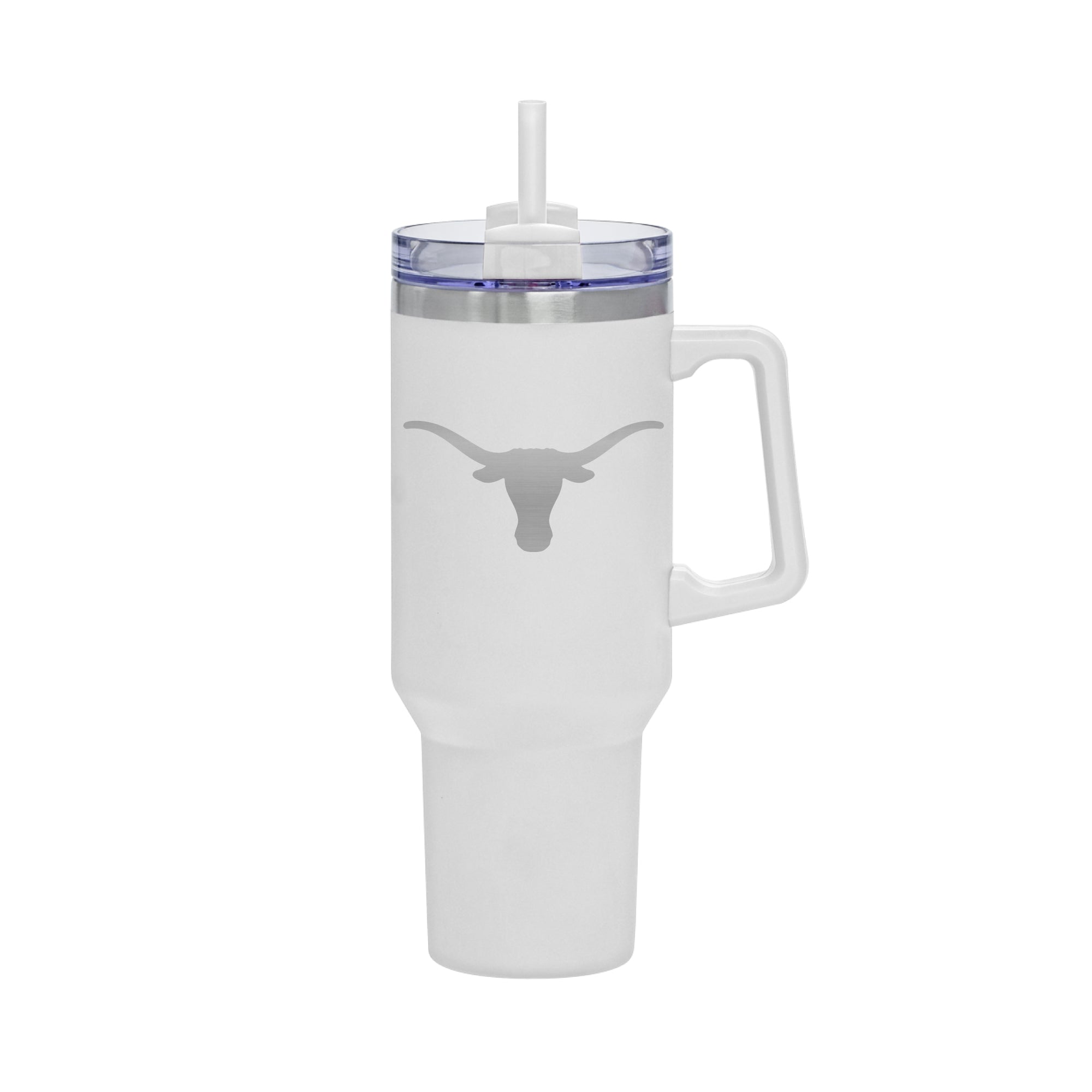40oz Texas Longhorns Laser Etch Rocky Tumbler with Handle