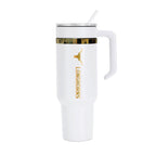 48oz Texas Longhorns Gold Anodized White Tumbler