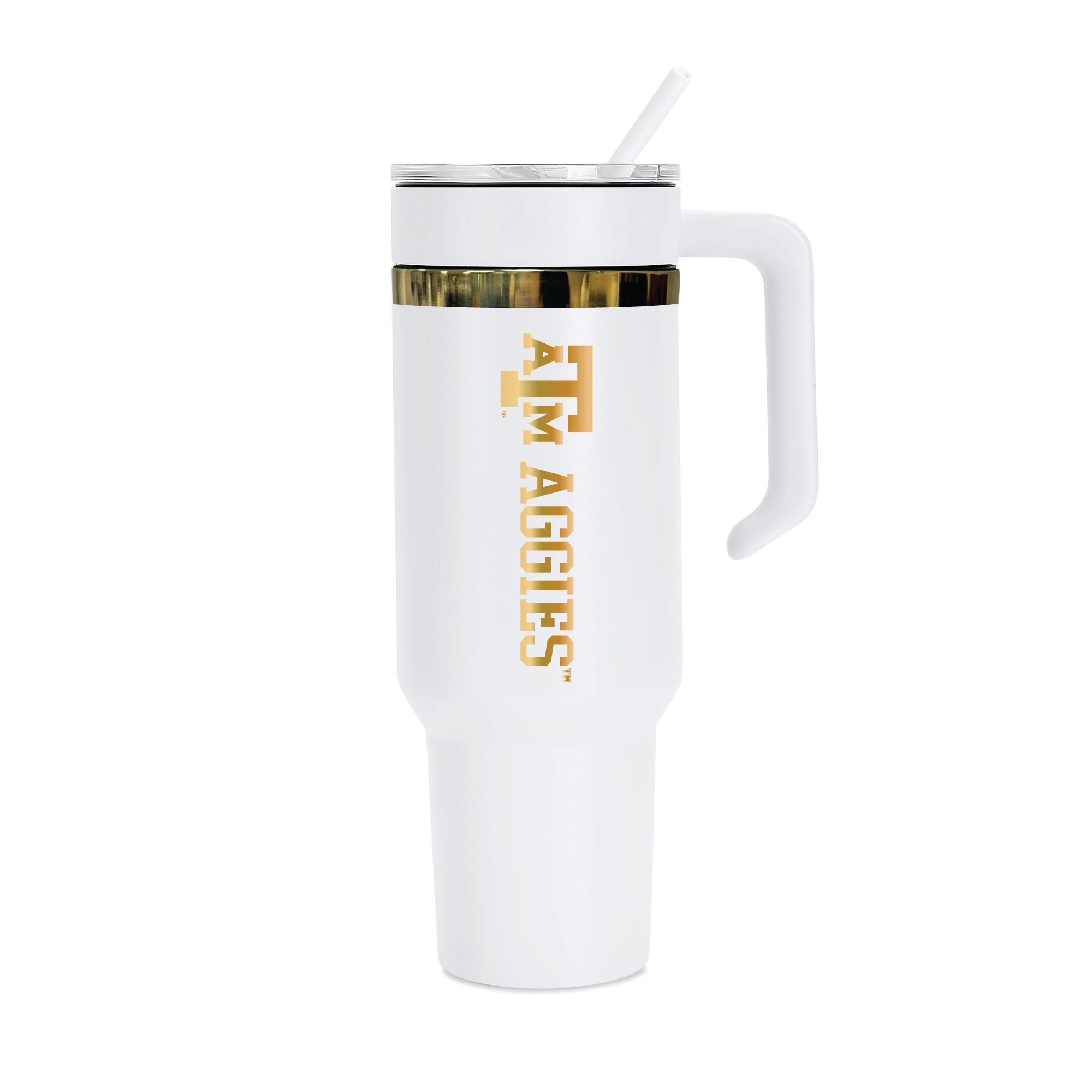 48oz Texas A&M Aggies Gold Anodized White Tumbler