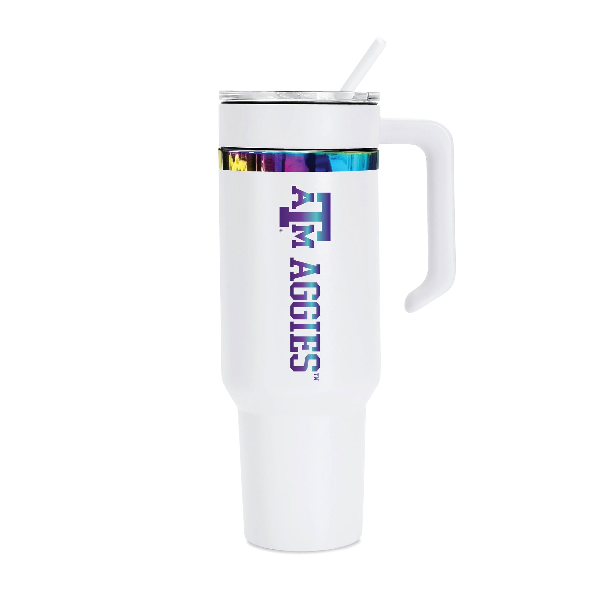 48oz Texas A&M Aggies Iridescent Anodized White Tumbler