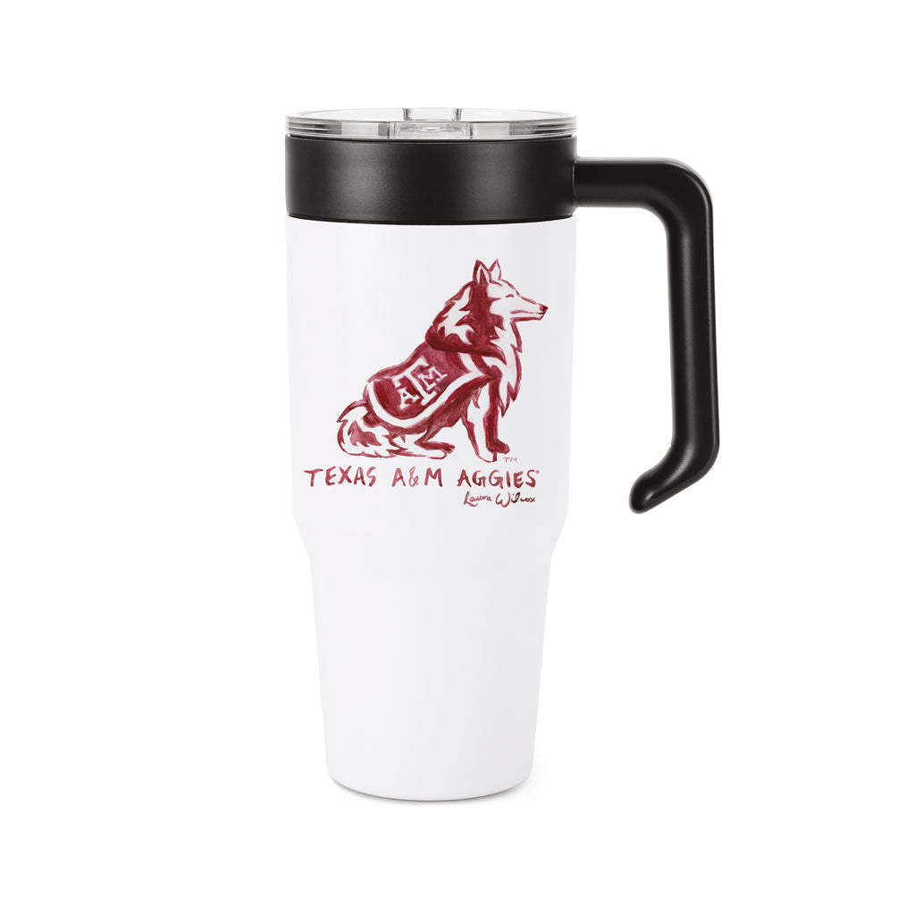 Texas A&M Aggies Mascot by Laura Wilcox 36oz Combo Tumbler with handle