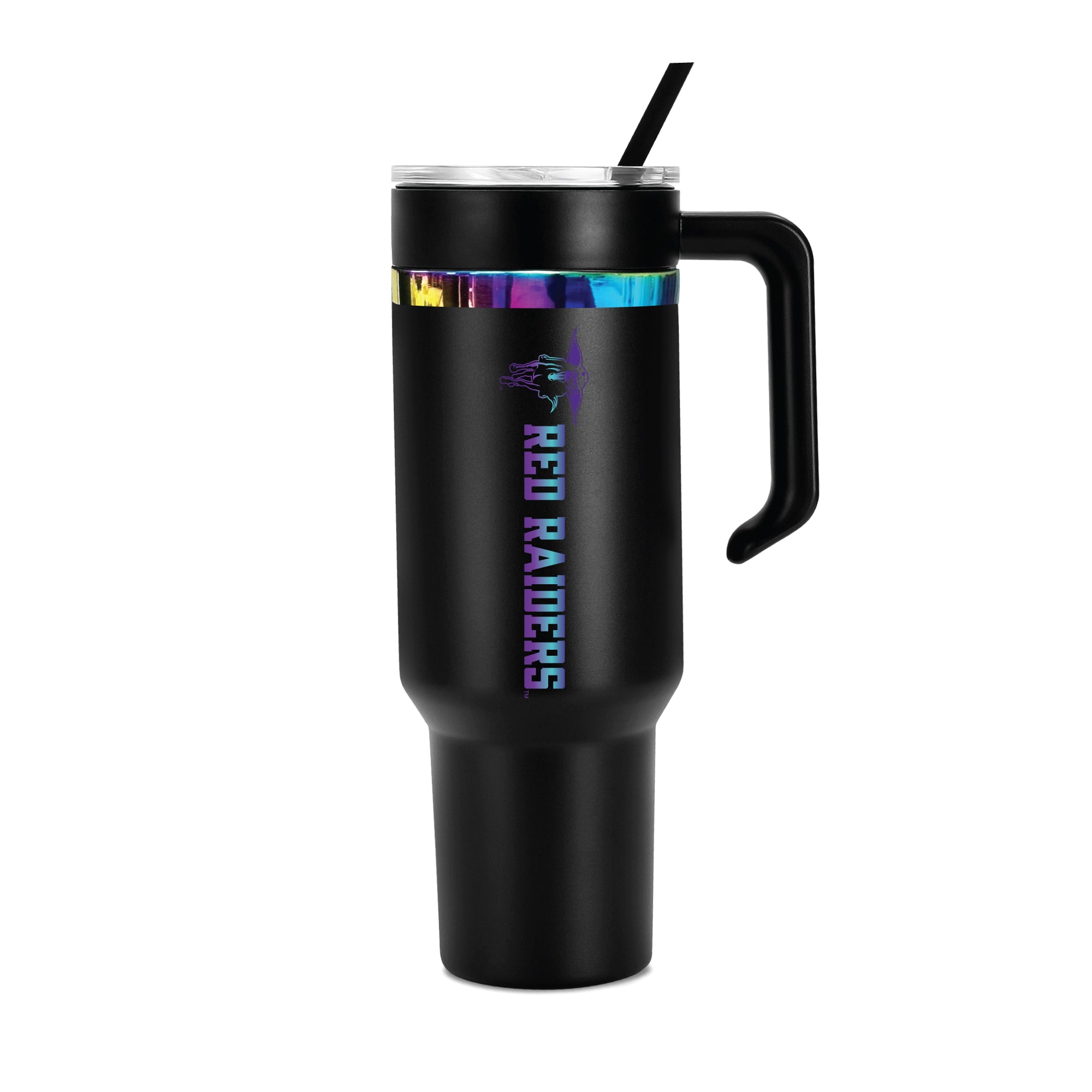 48oz Texas Tech Red Raiders Iridescent Anodized Black Tumbler