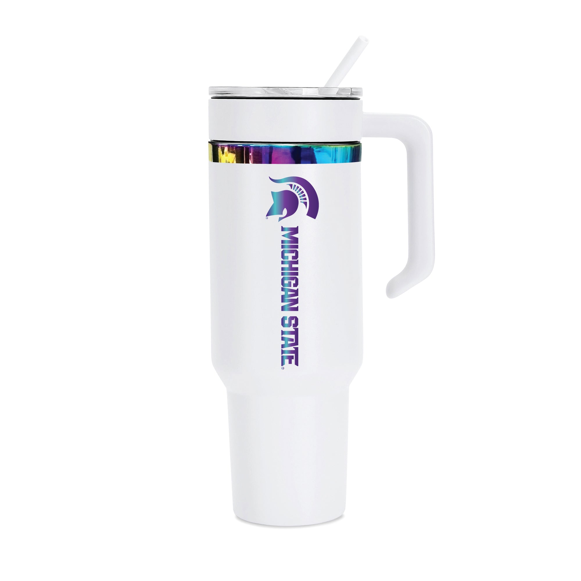 36oz Michigan State Spartans Iridescent Anodized White Tumbler
