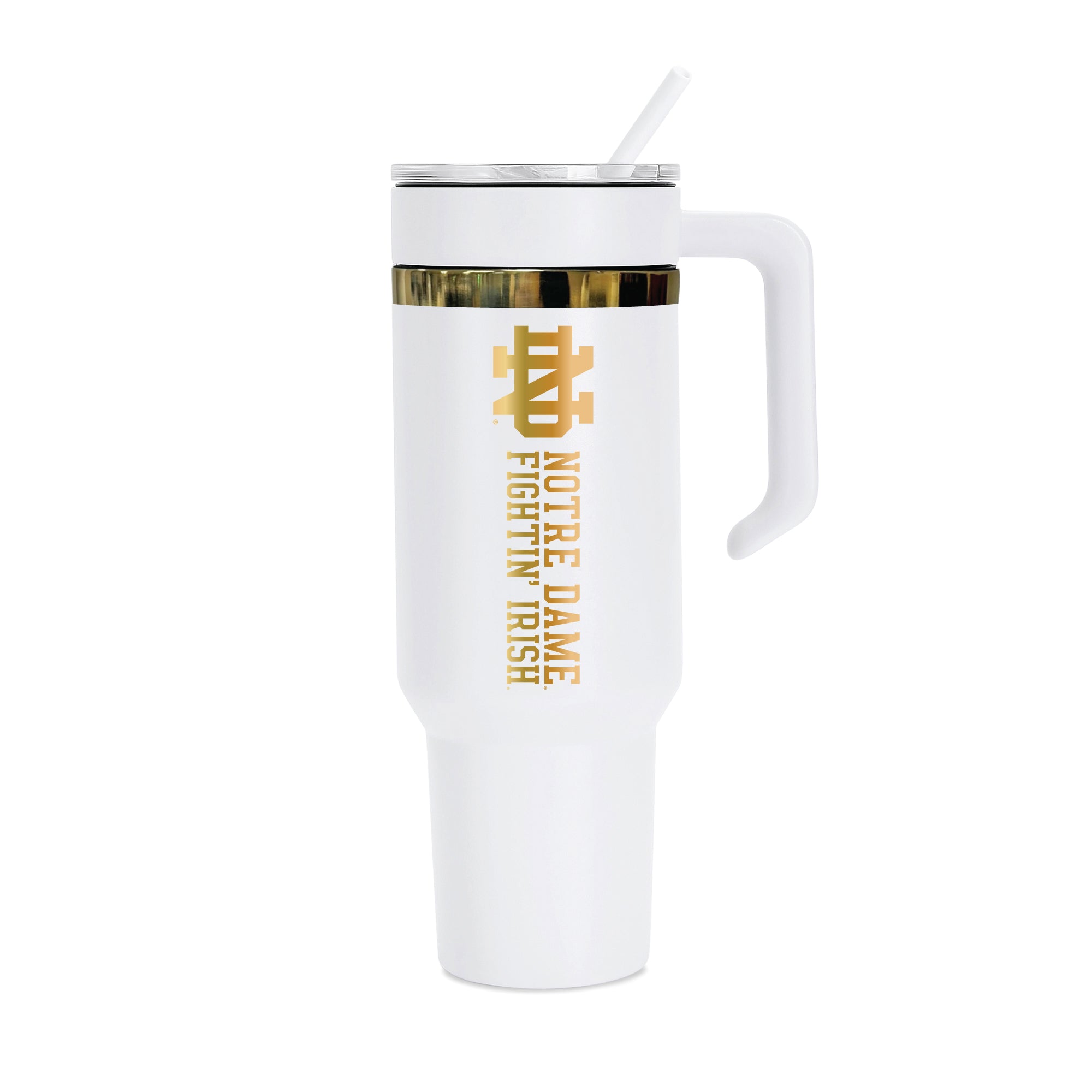 48oz Notre Dame Fighting Irish Gold Anodized White Tumbler